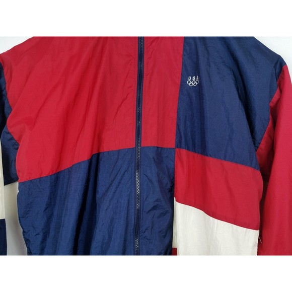 VTG JC Penny USA Olympics Windbreaker Jacket Sz XL Red White Blue Extremely Rare - Picture 3 of 11